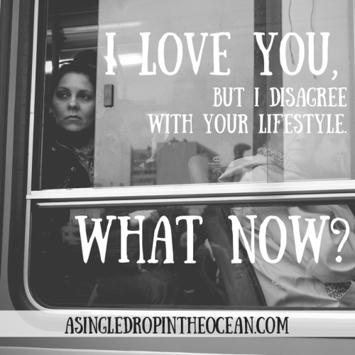 I love you, but I disagree with your lifestyle, now what A Drop in the Ocean